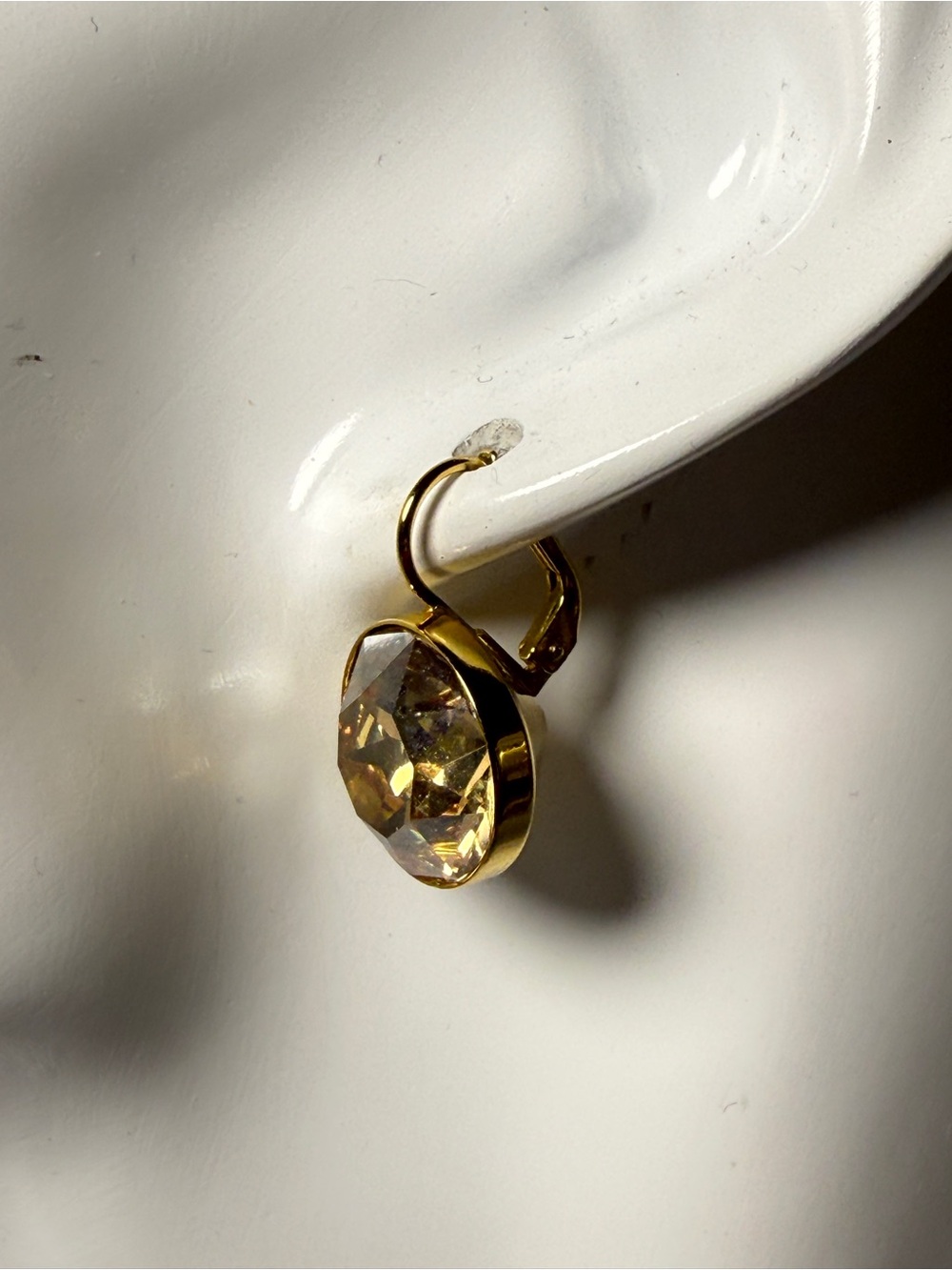Swarovski Gold-Tone Champagne Crystal Earrings - Picture 9 of 11